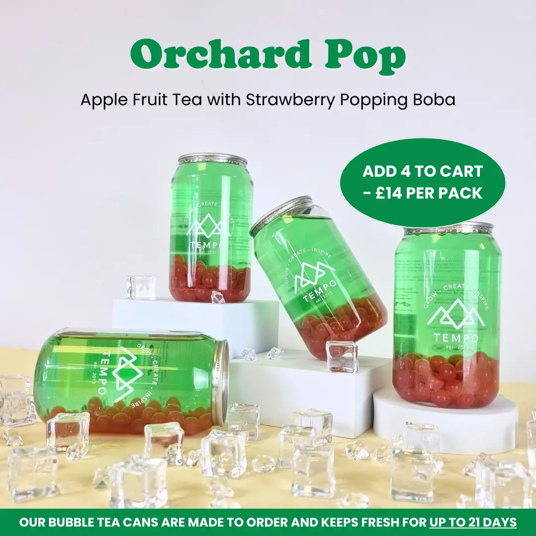 Orchard Pop Bubble Tea Cans 350ml - 4 Pack