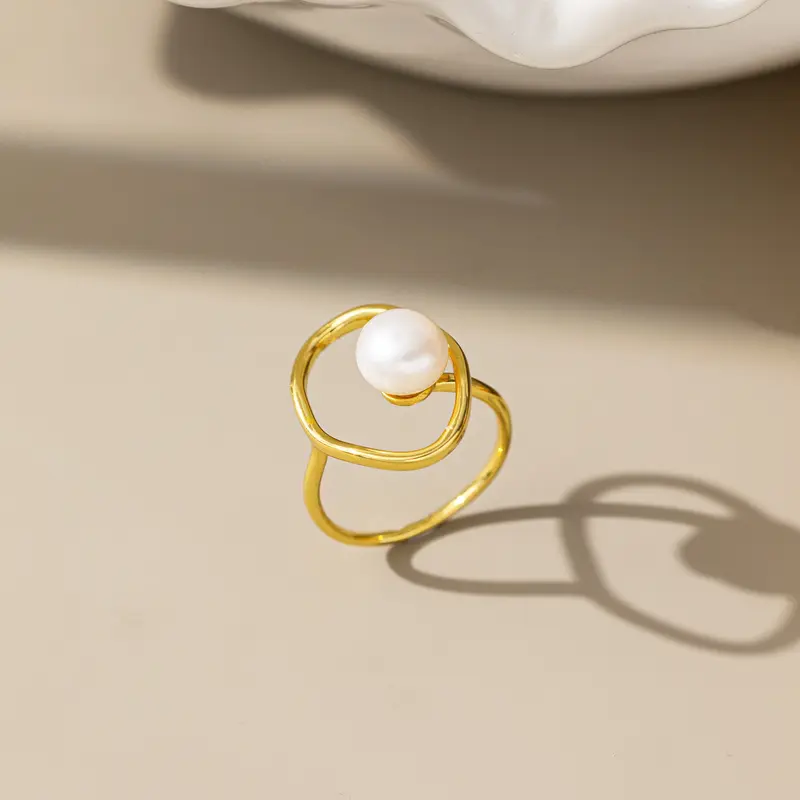 Natural Baroque Pearl Ring (S925) 0