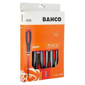 Bahco BE-9888S ERGO 7 Piece VDE Insulated 1000v Pozi Pz & Slot Electricians Screwdriver Set