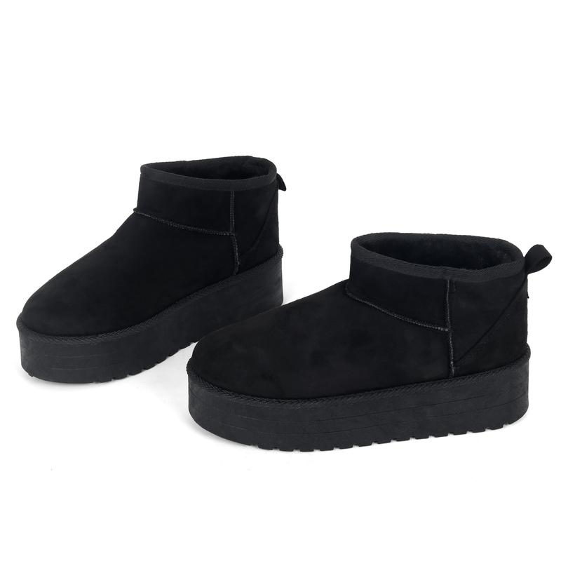 Nexsus Plus Ladies Women Round Toe High Sole Faux Suede And Fur Lined Ankle Boots Winter Shoes Girl Footwear Size UK 3-8 Christmas Gift Walking Shoes Comfort Decor Ballroom Design 2