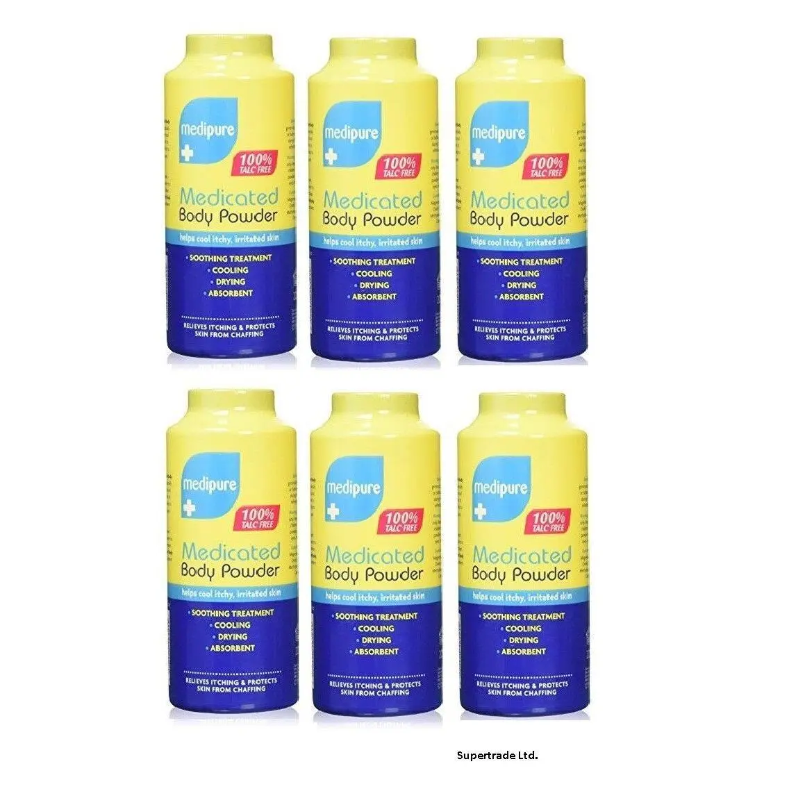 Medipure Medicated Body Powder Soothing Cooling Itching Chaffing - 200g X 6