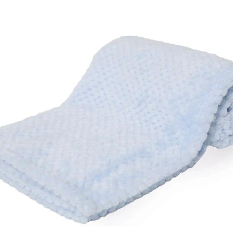 Blue Waffle Baby Blanket - 75cm x 90cm - Baby Boy 0