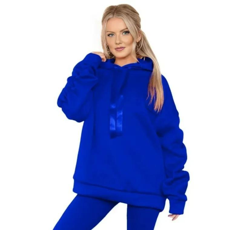CRAZY LUXE Women's Ruched Sleeve Oversized Hoodie Ladies Ribbon Hoodie Jumper top Sizes 8-22 5