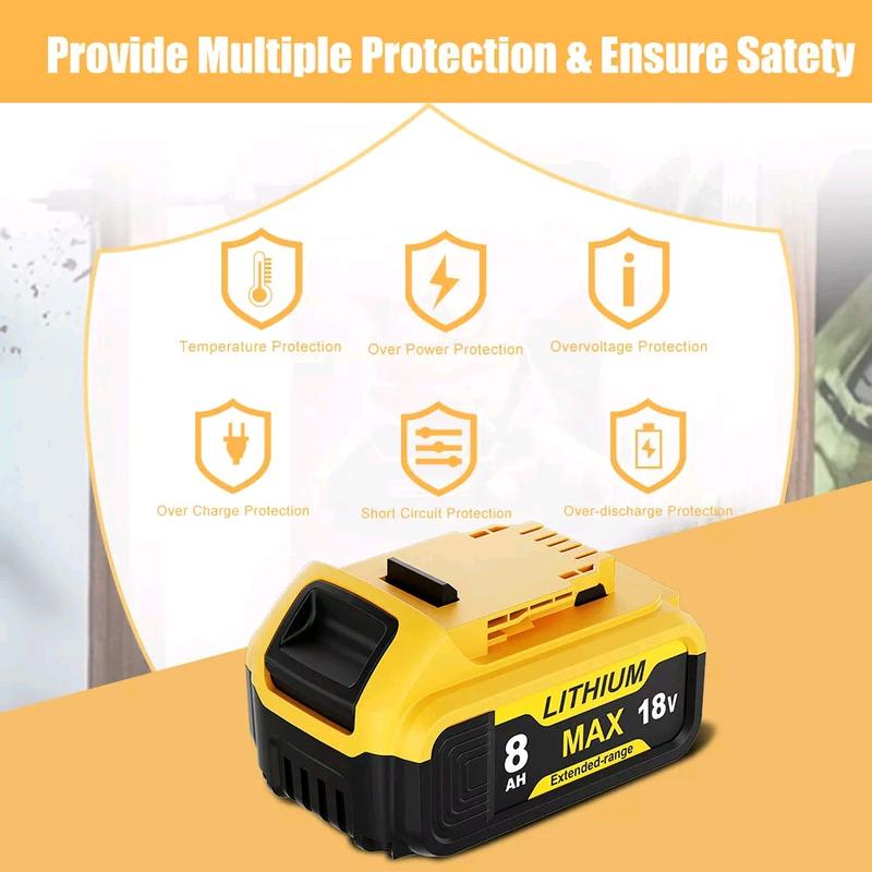 DEWALT DCB182 18V 8.0Ah XR Li-ion Slide Battery for Power Tools 2