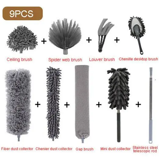 Extendable Feather Duster Microfiber Duster with Long Telescopic Extension Pole 5