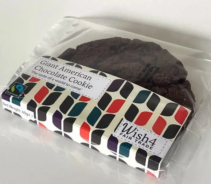 Wish4 Fair Trade Giant American Chocolate Cookies 14 x 60g Snack Organic