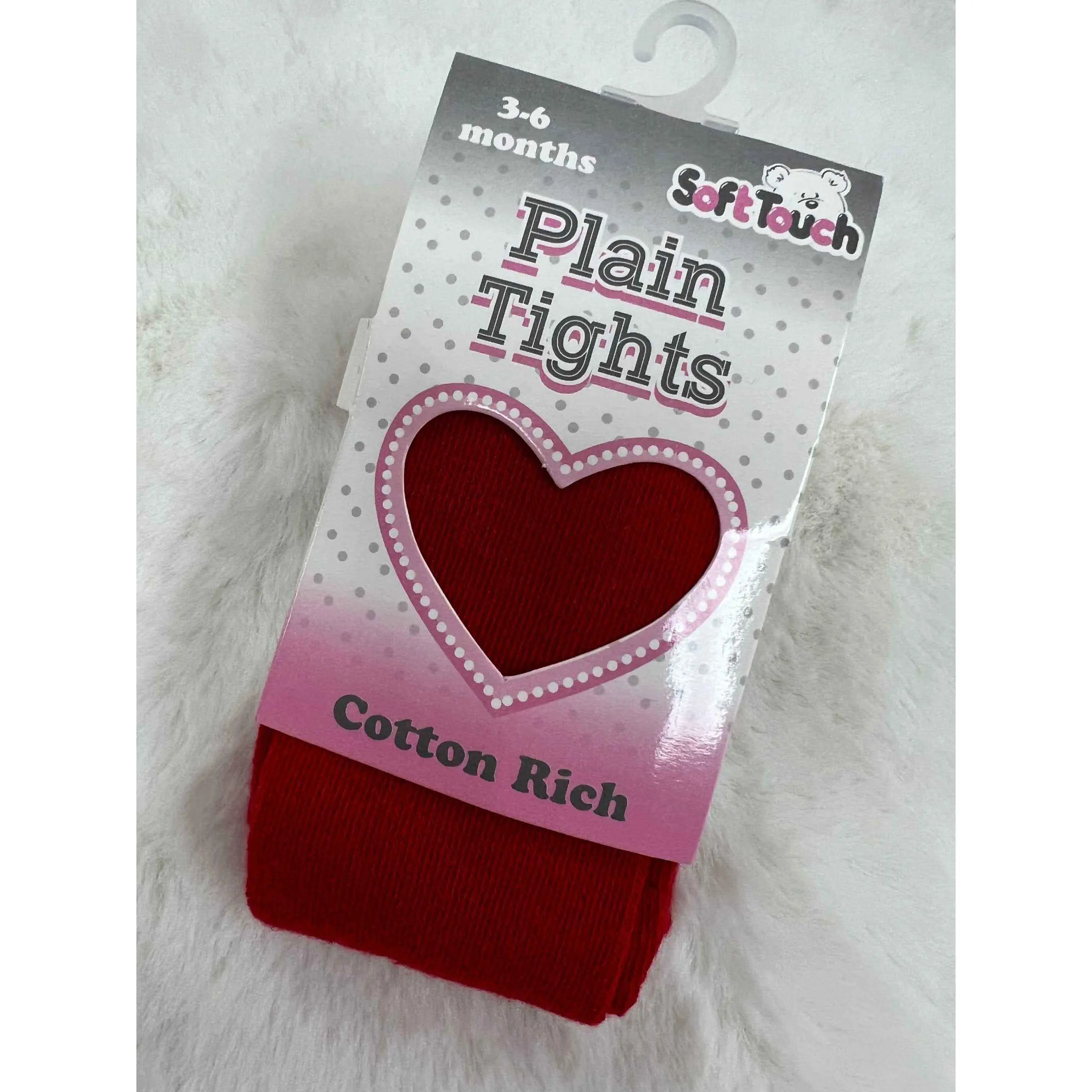 Red cotton rich tights