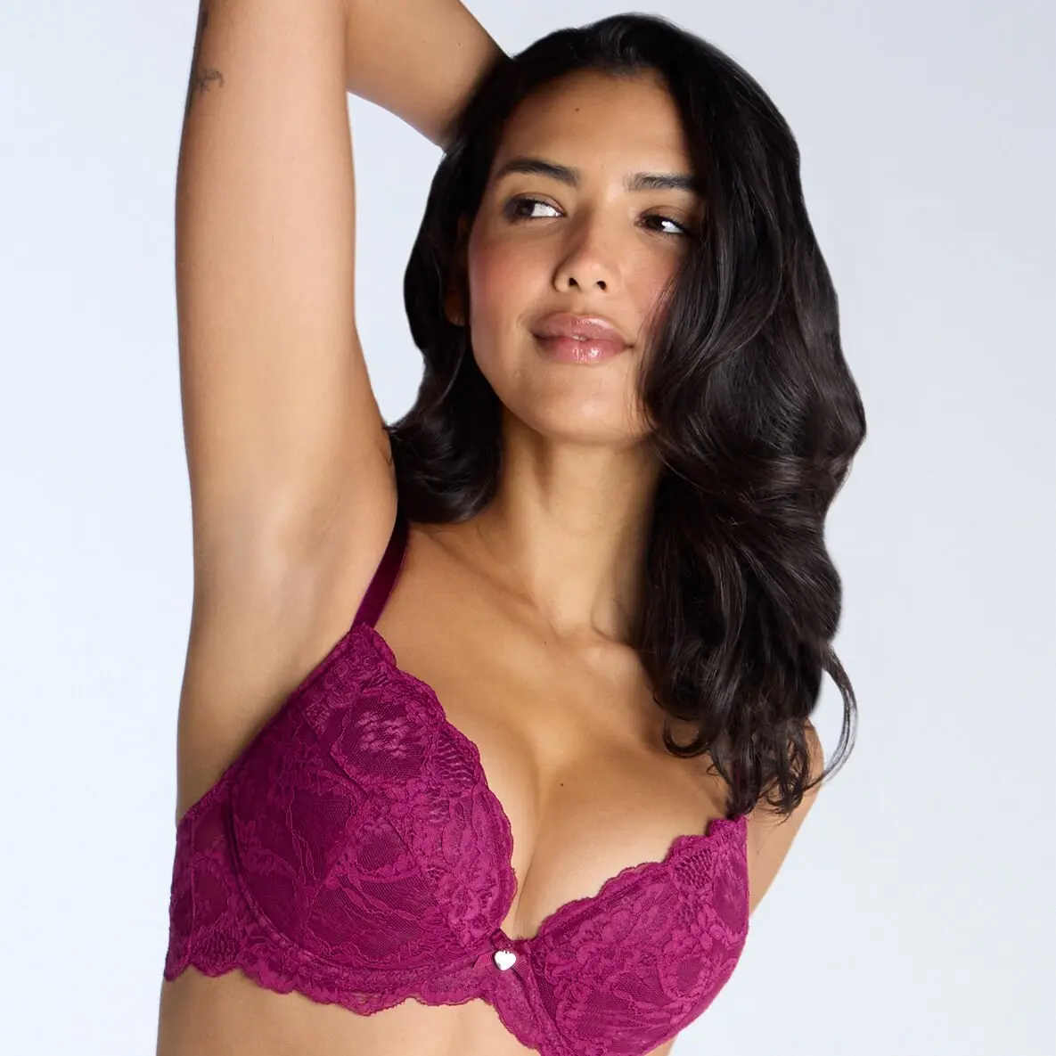 Boux Avenue Mollie Lace Padded Plunge Bra Floral Lace Push-Up Sexy Underwear