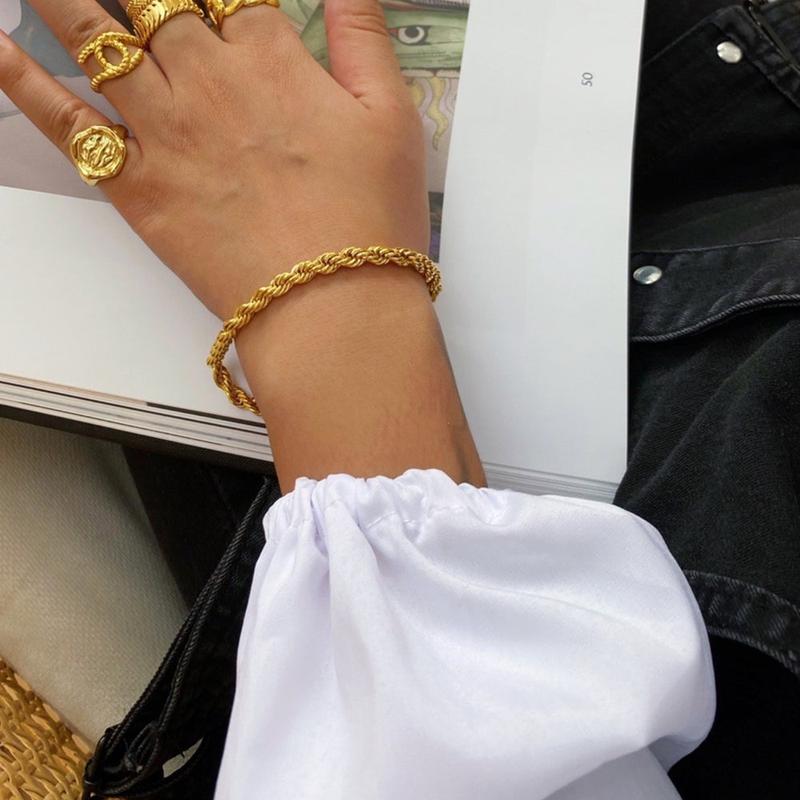 Silver Twisted Rope Chain Bracelet 1