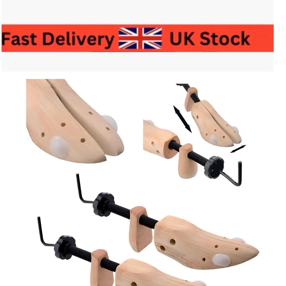 2 Wooden Shoe Stretchers for Men and Women - Bunion and Corn Blister Relief - Footwear and Bedroom Comfort - Bridal, Parent, Arch