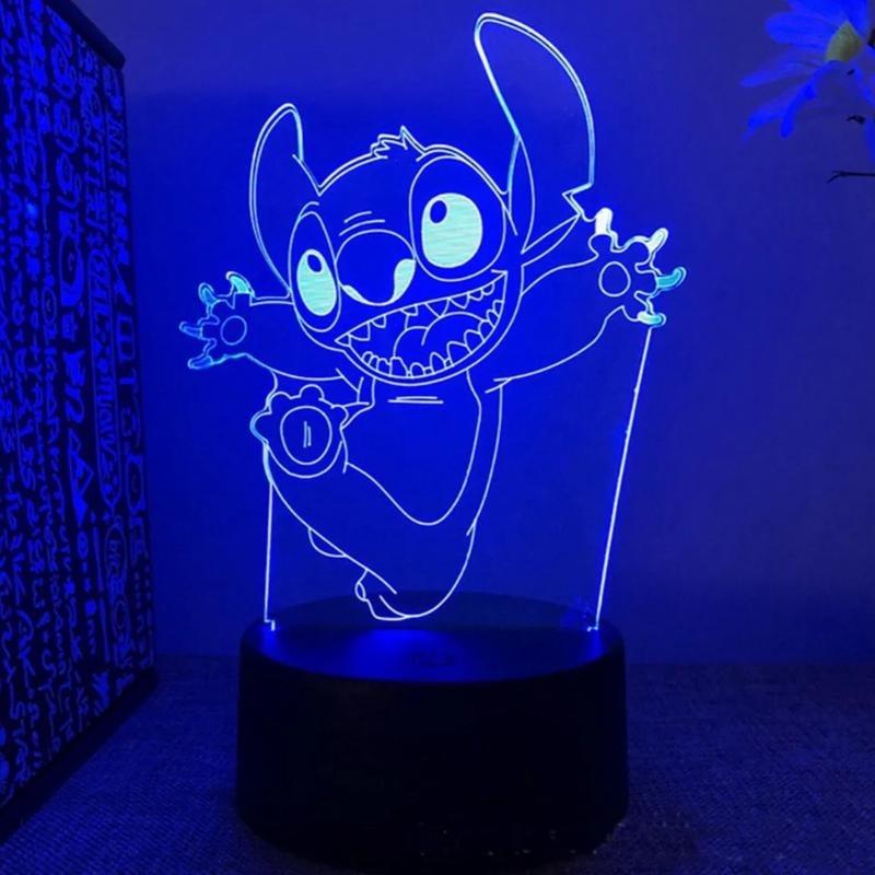 【2025】Stitch - 3D LED Light Children LED Night Light USB LED Table Lamp for Bedroom Decoration Chirstmas Gift - 29 Different Designs - With & Without Remote - Emitting 7 & 16 Different Colours 4