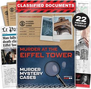 Engaging Unsolved Murder Mystery Game - Murder at the Eiffel Tower - Exciting Escape Room Game for Adults w/ Intriguing Murder Mystery Case File - Detective Games, Crime Solving, Mystery Game Fun