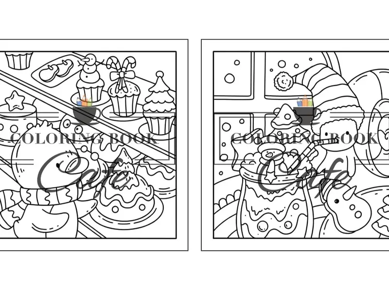 Winter Hygge: Cute and Cozy Coloring Book for Adults & Teens Featuring Comfy Winter Scenes with Adorable Animal Characters Paperback 3