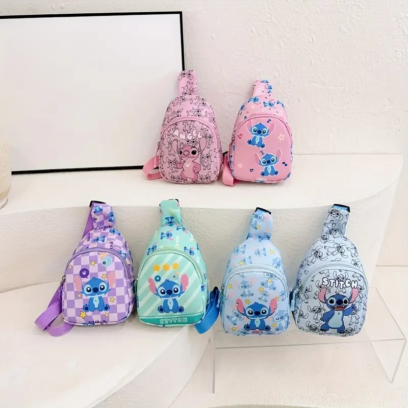 Stitch Casual Shoulder Bag, Small Backpack, Chest Bag, Lightweight And Cute Crossbody Bag - Perfect for Valentine'S Day, Halloween, Thanksgiving, And Birthdays!