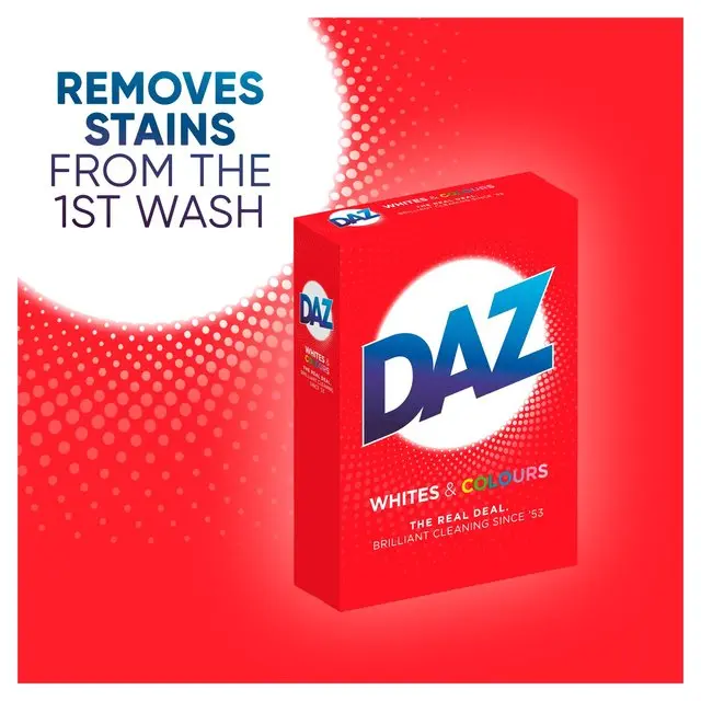 Daz Washing Powder for Whites & Colours 80 Washes 4kg Powerful Cleaner Bulk Buy Washing Machine Powder Detergent Box Household 1