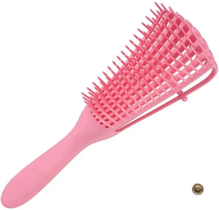 Detangle Hair Brush for Curly Hair, Detangling Comb for Afro Hair 3a to 4c Kinky, Wavy, Frizzy, Wet,Dry Long Thick Curly Hair Exfoliating Scalp Brush for Beautiful and Shiny Curls (Pink)