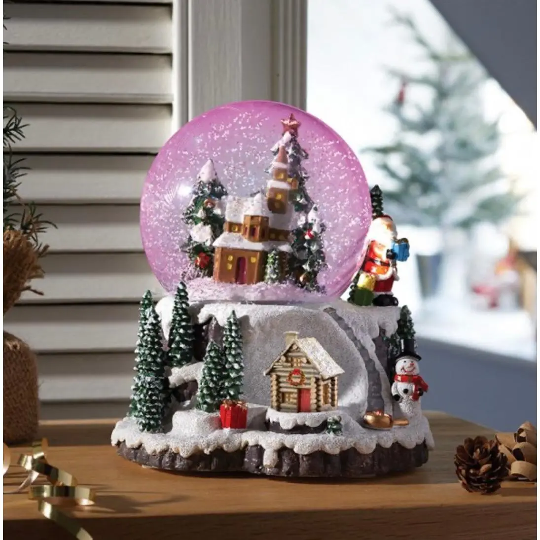 Musical Village Snow Globe