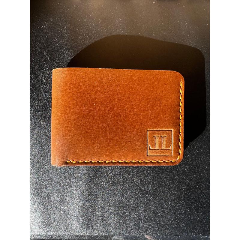 Handmade Leather Wallet - Basanti - Genuine Leather Wallet, Anniversary, Valentines Gift For Him, Men, Husband 0