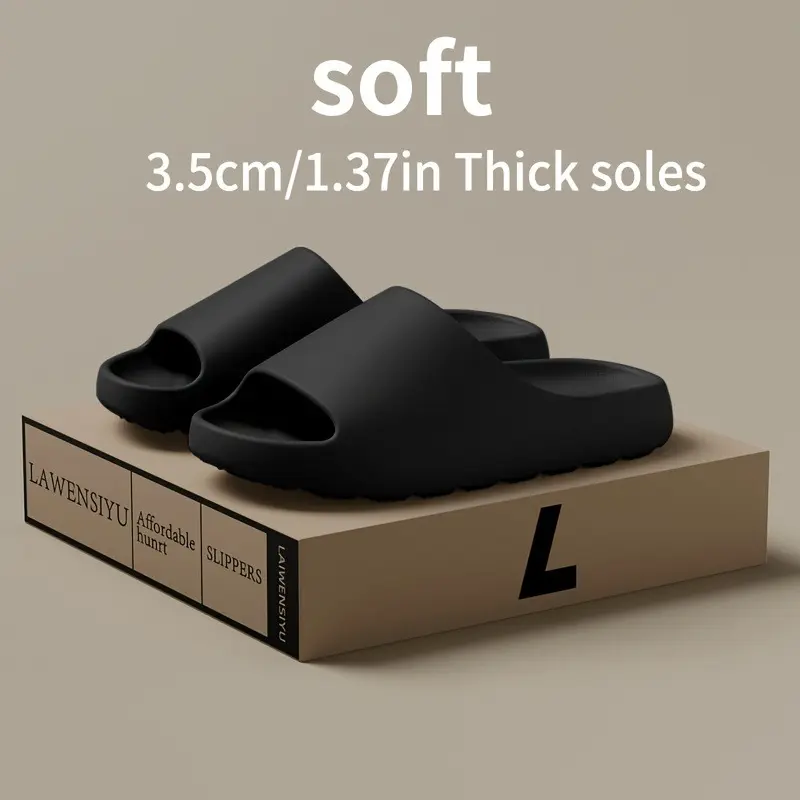 Unisex soft slippers, comfortable indoor/outdoor slippers sandals, non-slip textured design, fashion footwear 0