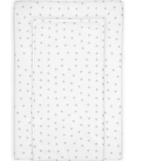 Baby Changing Mat, Grey Stars Deluxe Waterproof with Raised Padded Edges, Uniquely Designed, Easy Wipe Clean a Perfect, Practical Addition to Your Nursery 75cm x 47.5cm x 5cm