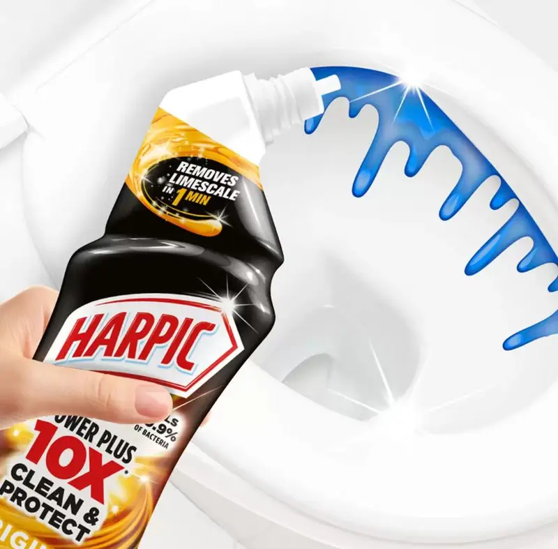 Harpic Power Plus Toilet Cleaner, 6 x 750ml - Kills Germs and Removes Limescale 2