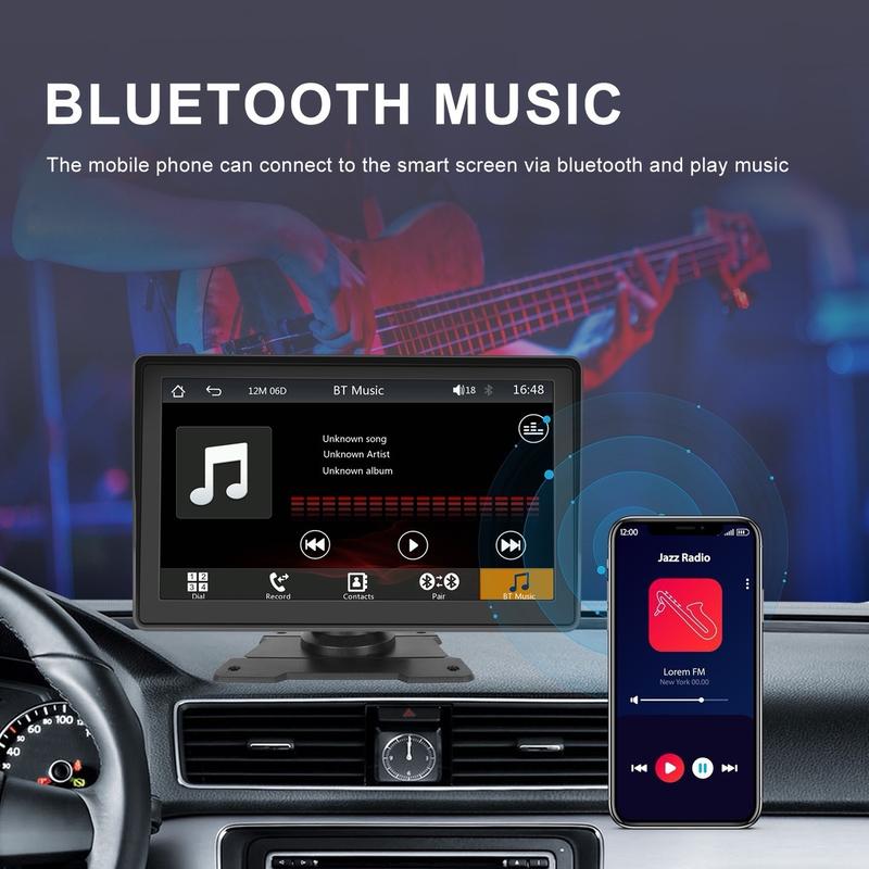 7 INCH PORTABLE WIRELESS APPLE CARPLAY ~ ANDROID AUTO BT FM 10 8