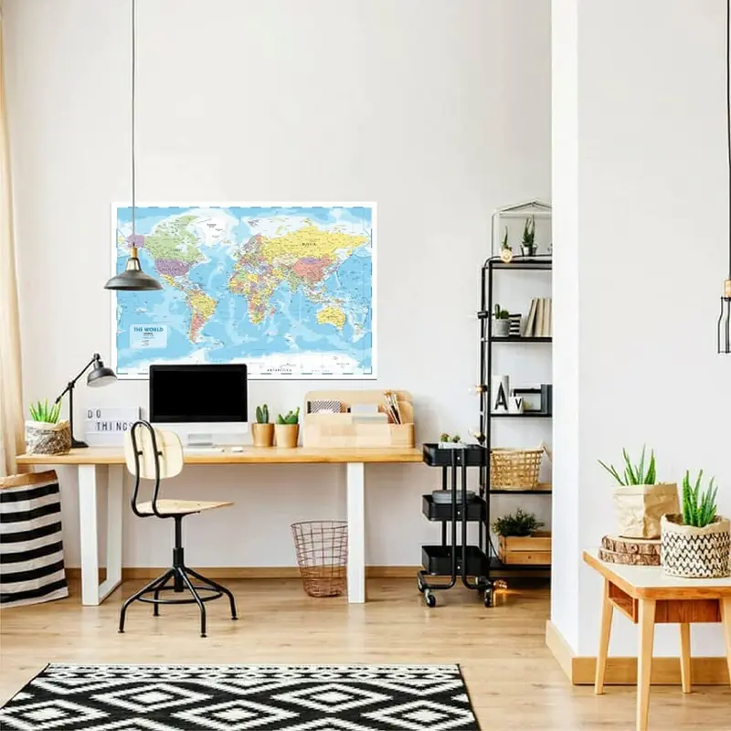 World Map Poster for Wall – 84 x 60cm Large Wall Map of World – World Map Wall Art Atlas - Map of Europe Travel Map - Classroom or Geography Gift 6