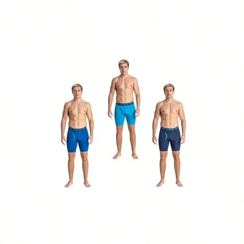 Kandor Long Leg Mens Boxers – Pack Of 3, Stretch Cotton, Anti Chafing Boxer Shorts For Men, Men's Underwear Trunks With Front Opening, Underpants Multipack 2