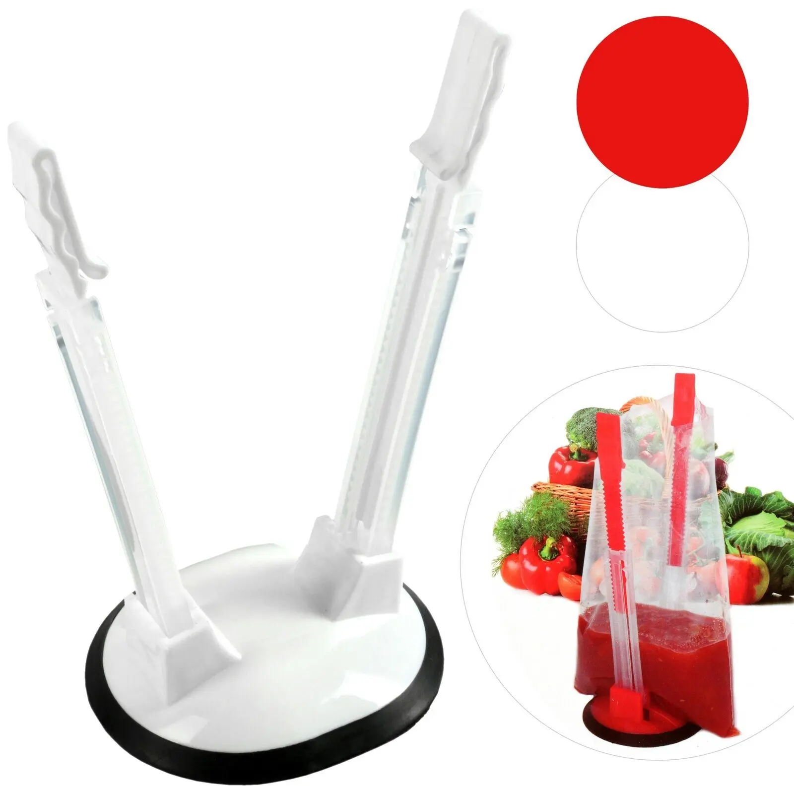 Adjustable Baggy Rack Stand Freezer Bag Holder Hands Free Pour Leftovers