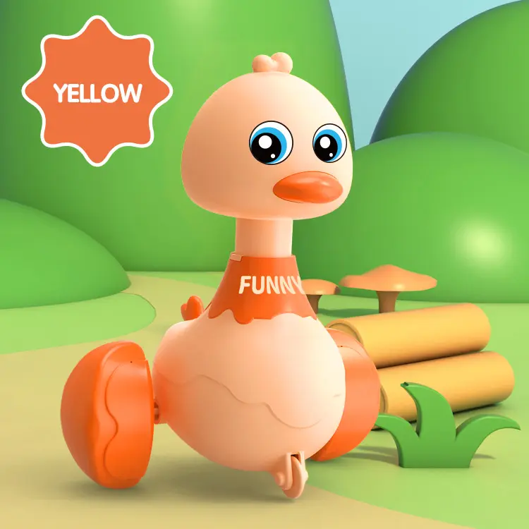Baby Toy Swing Duck Toy Cartoon Press Vehicles Glide Animal Inertia Pull Back Cars Early Education Toys for Toddlers Boys Girls 8