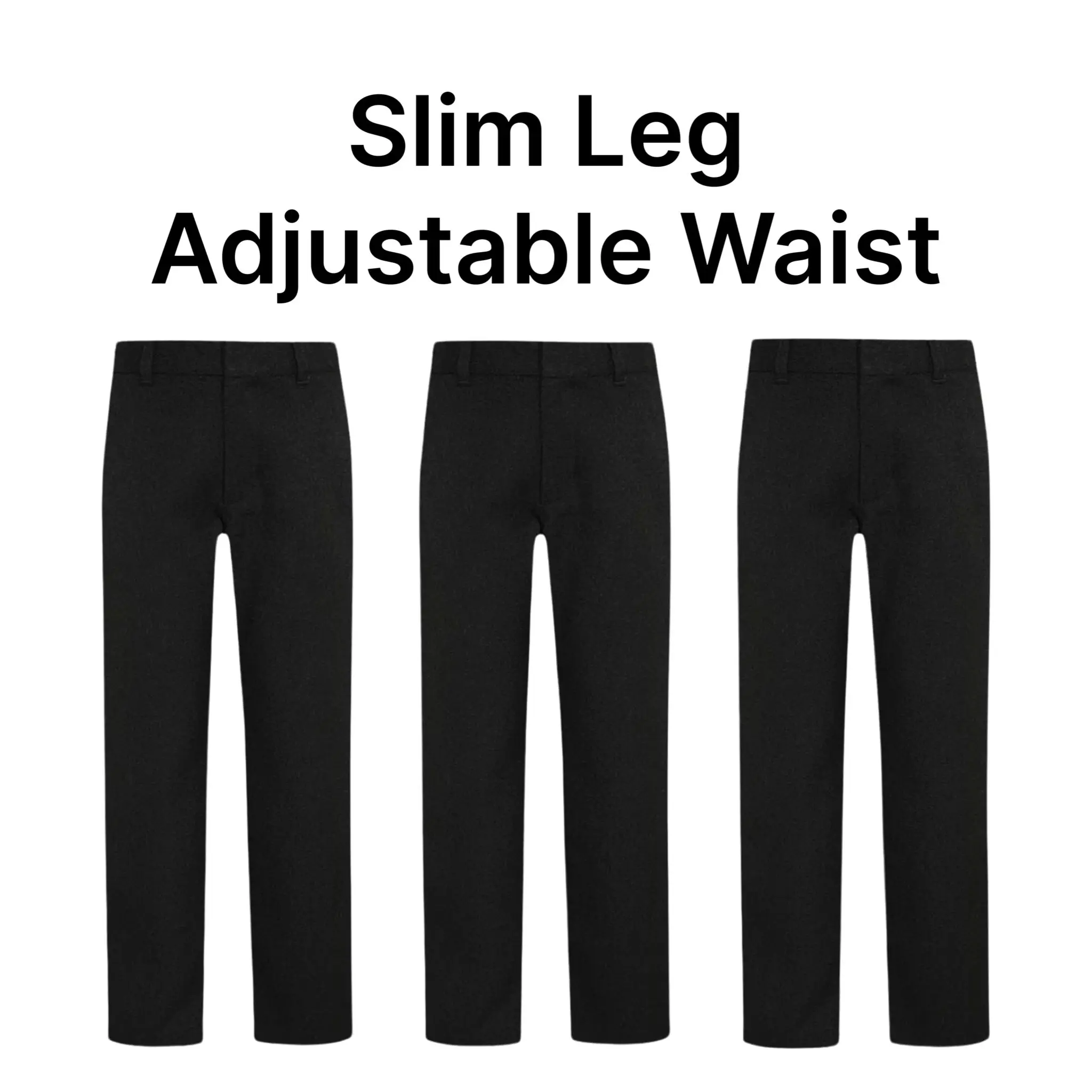 Boys 3 Pack Ex George School Trousers Slim Leg