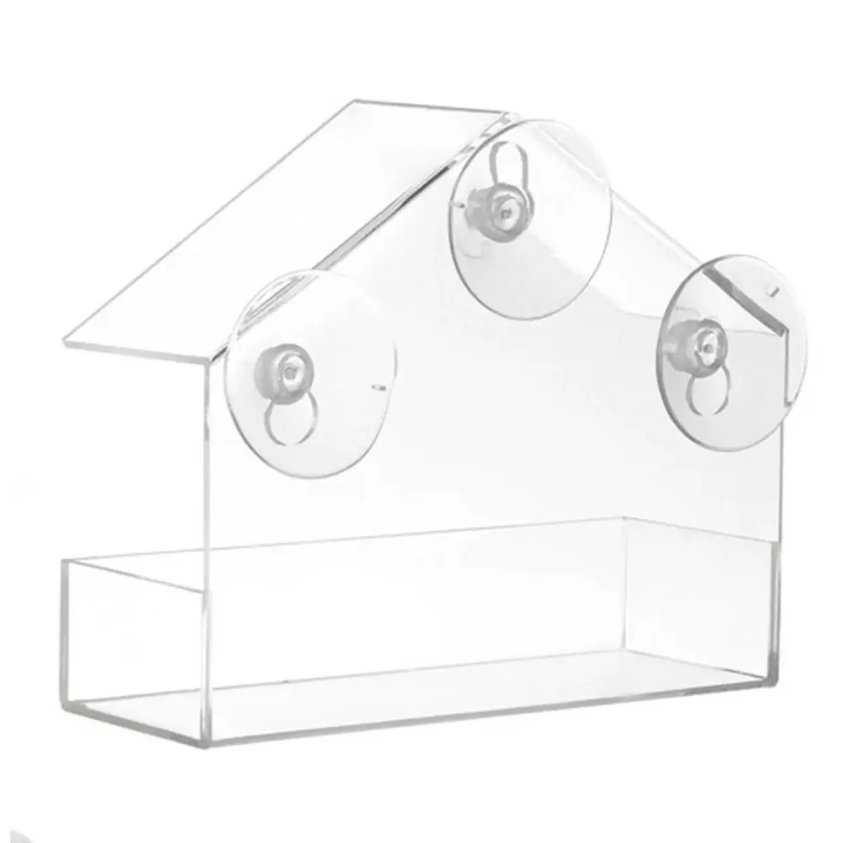 Window Glass Bird Feeder Station Seed Peanut Mealworm Suction Perspex Clear View Ideal For Attracting a Wide Variety Of Birds Which You Can Then Watch Them From The Warmth And Comfort Of Your Home Without Disturbing Their Feeding Time