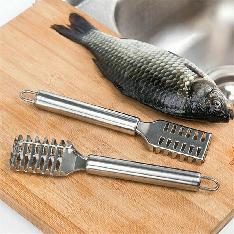 Fish Scale Remover Scraper Descaler Cleaner - Multi-Functional Stainless Steel Scale Removing Seafood Tool with Comfort Grip for Kitchen Utensils Peeler Remover Skin 5