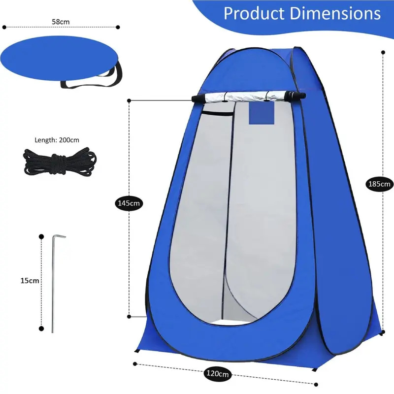 Pop-Up Privacy Tent, Portable Outdoor Camping Shower & Toilet, Changing Room for Hiking, Quick Setup Privacy Shelter, Waterproof, Foldable Privacy Tent for Outdoor Activities, Easy to Carry, Ideal for Camping, Hiking, Festivals, Perfect Gift for Camping 5