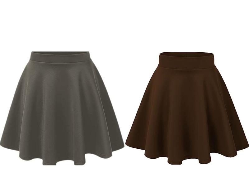 Girls Kids Women Ladies Mini Skater Skirt Flared High Waist Stretch School Skirt in all Sizes 7