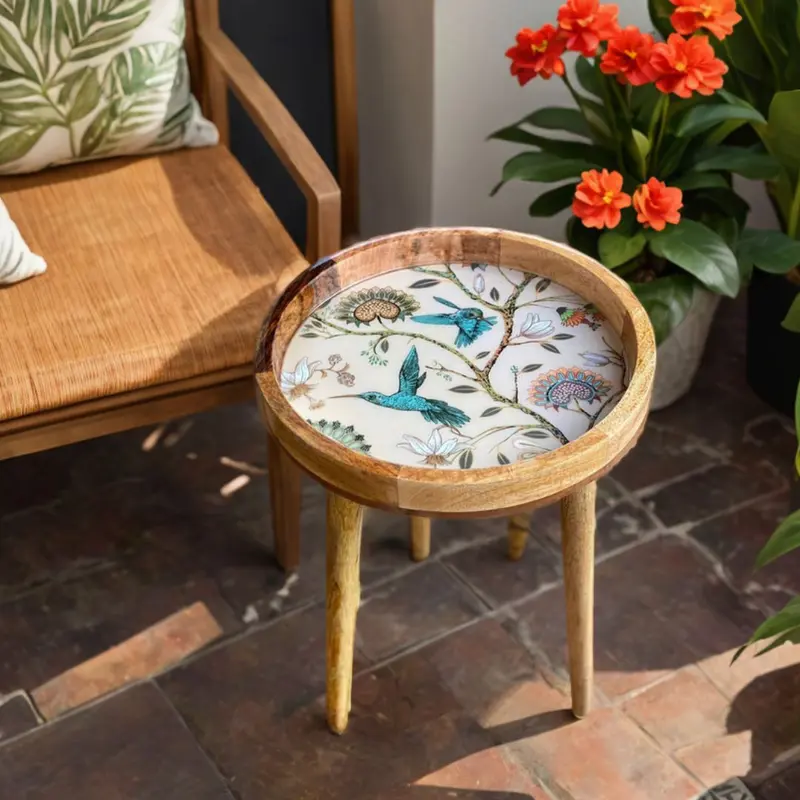 Hartsmede Handmade Side Table Solid Mango Wood Detachable Legs Ideal Corner Table for drinks Plants Flat Pack 1