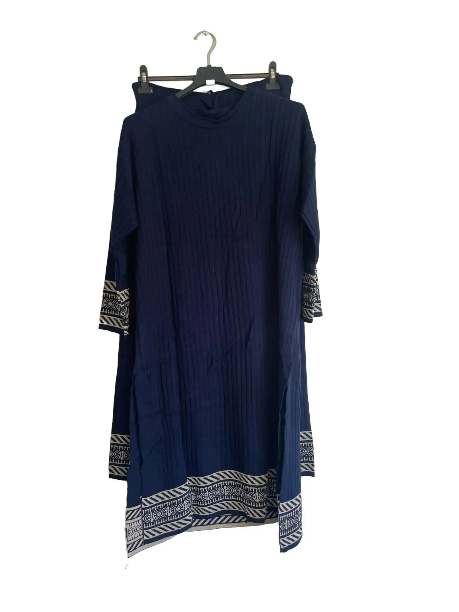 Girls Italian Knitted Ribbed Contrast Long Sleeve Co-ord Set