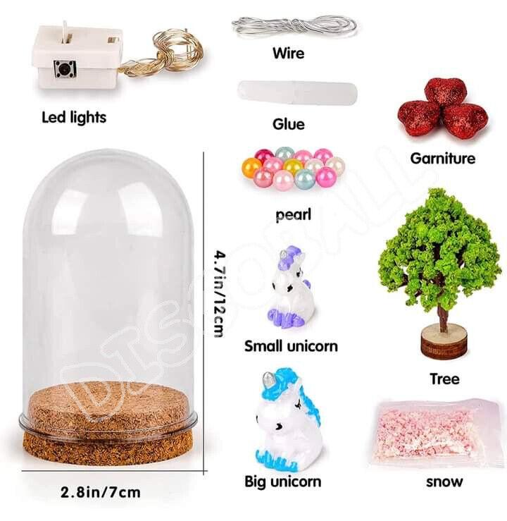 DIY Double Unicorn Night Light Create Your Own Mini Landscape Craft Kit For Baby 1