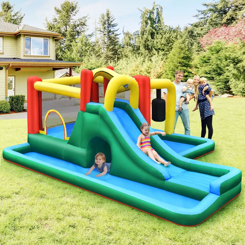 COSTWAY Inflatable Water Slide Kids Jumping Bounce House with Slide (without Blower) 1
