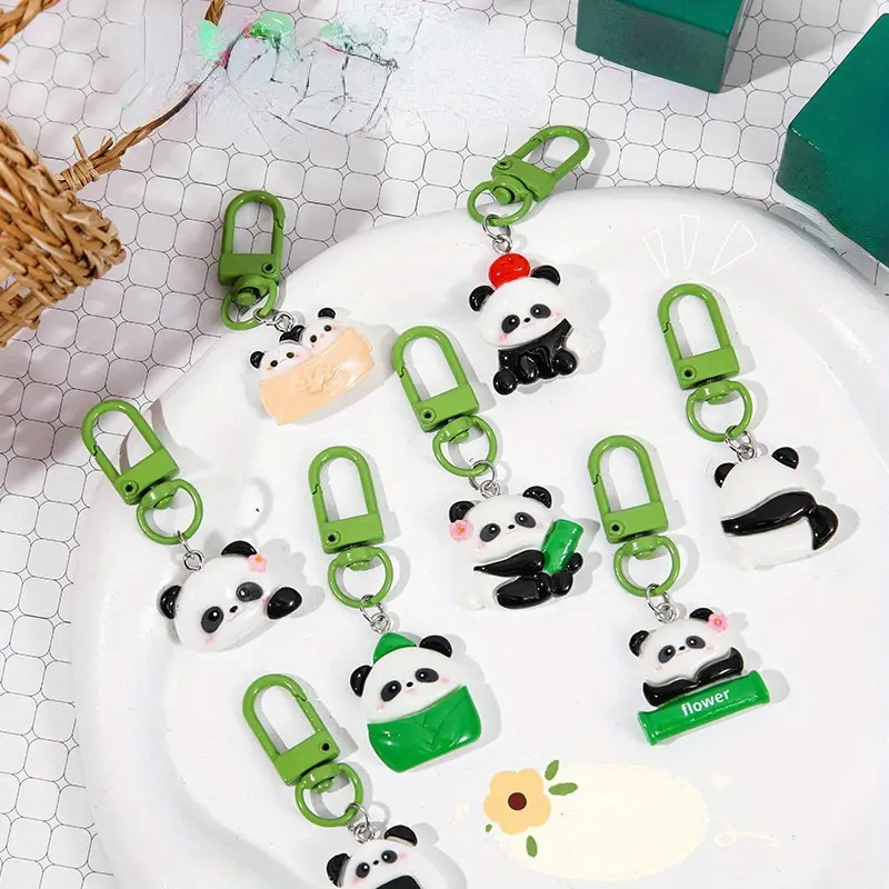 Product Introduction of (Giveaway) 1pcs Cute Cartoon Panda Keychains, Aluminum Alloy Uncharged Key Ring Charms for Backpacks, Bags, Perfect Gift for Family and Friends 2