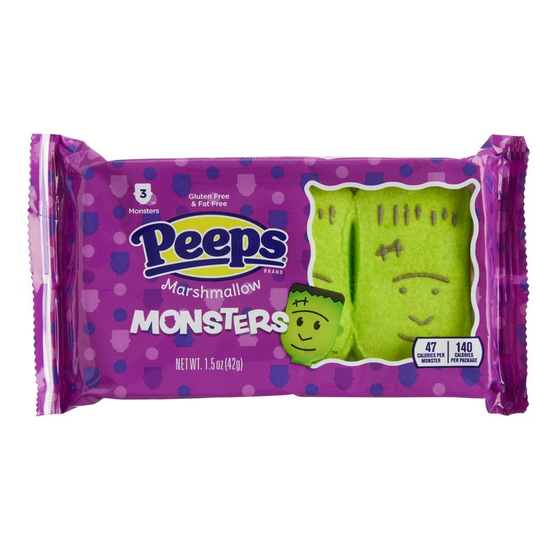 Peeps Marshmallows 3 Pack - Snowmen, Trees, Gingerbread Men, Pumpkins, Skulls, Ghosts & Monsters Available - Halloween Sweet Sugar Snack 4