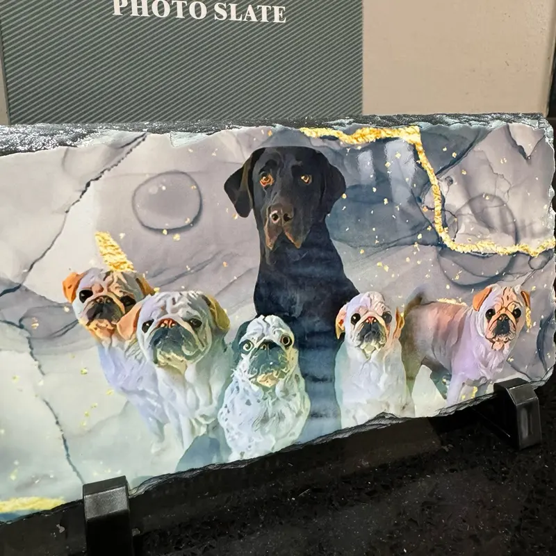 Custom Slate Photo Tile + Mothers Day + Dog Owner Gift + Pet Pictures + Rectangle 22cm x 12 cm with Gift Box 3