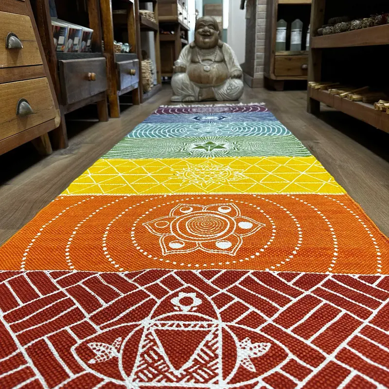 Cotton Chakra Inspired Yoga Rug Meditation Spiritual Space 5