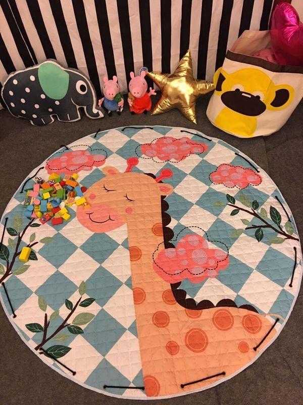 [2025 Hot Sale] winhome Baby Play mat Round, non-slip gym play mat Toy Storage - washable crawl mat 5