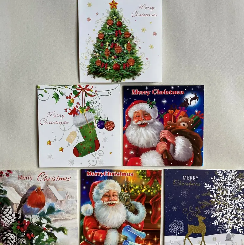 Christmas Cards 12 Pack Santa Cards Snow Scene Luxury Traditional Christmas cards 2 Design 7