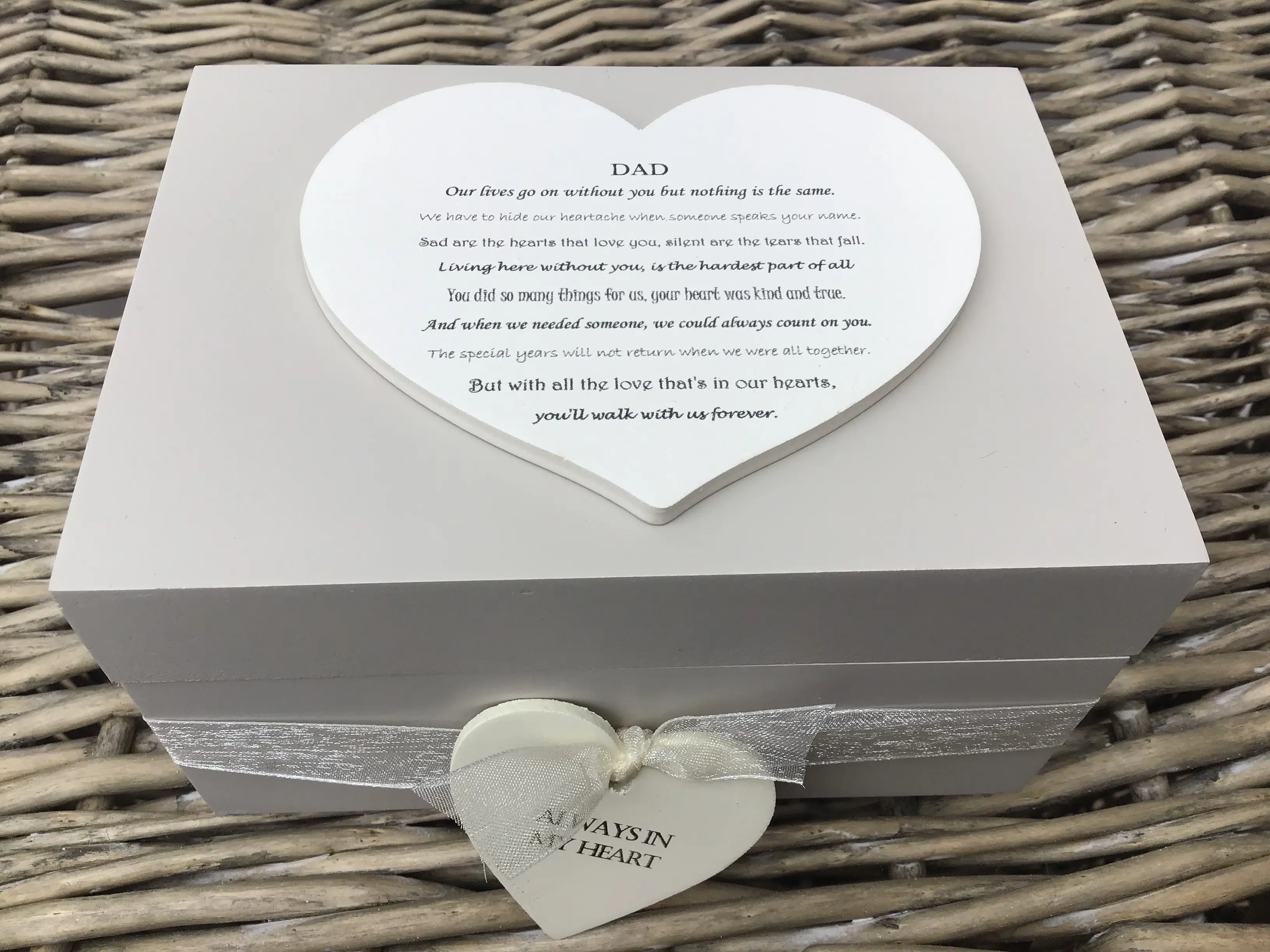 PERSONALISED  ~ DAD ~Memorial Memory Box ~ Mum ~ Nanny ~ Grandad ~ Husband ANY NAME In Memory of ANY NAME