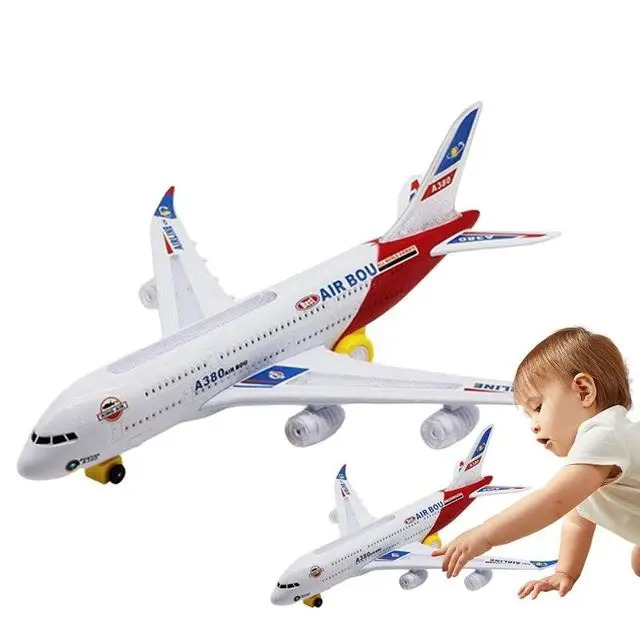 Airplane A380 Kids Electric Light & Sound Bump & Go Toy - Perfect Xmas Gift 6