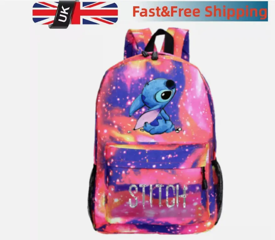 Boys Girls School Bag Lilo and Stitch Backpack Kids Travel Shoulder Rucksack