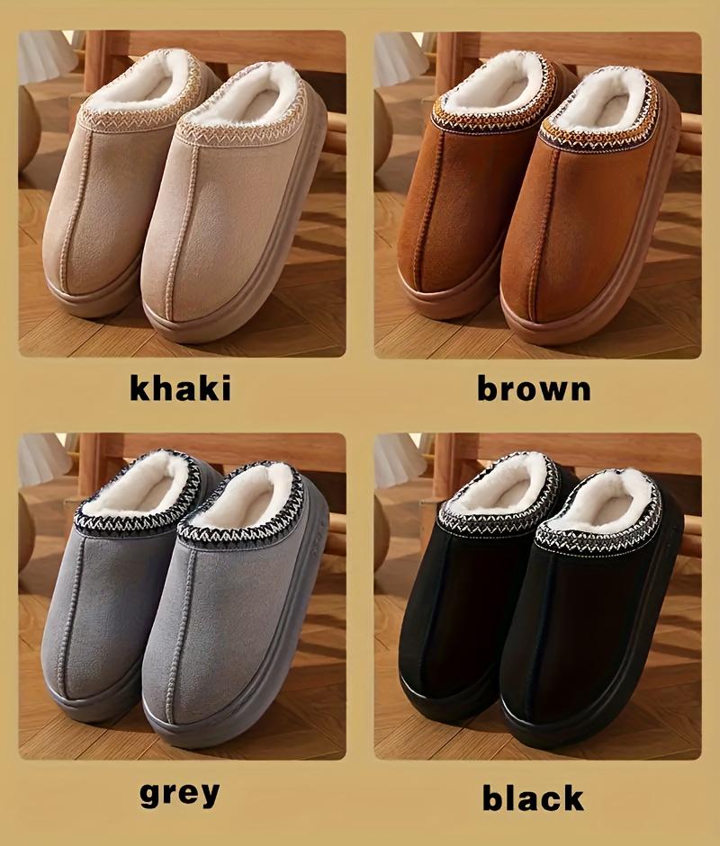 Product Introduction of Suitable For Both Men And Women, The New Home Warm Cotton Slippers In Winter, Fashionable Solid Color Cotton Shoe Footwear Flipflop 4