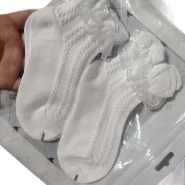 3 set white socks for toddler girls 4